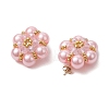 Glass Seed Beads Flower Stud Earrings EJEW-MZ00349-05-4