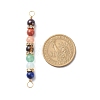 7 Chakra Mixed Gemstone Copper Wire Wrapped Connector Charms PALLOY-JF01900-02-3