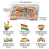 24Pcs 6 Styles Rainbow Color Alloy Enamel Pendants ENAM-FS0001-52-5
