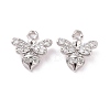 Brass Micro Pave Clear Cubic Zirconia Charms KK-G418-11P-1
