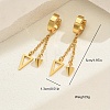 Fashionable Retro Geometric Cone Triangle Tassel 201 Stainless Steel Hoop Earrings JW1667-5