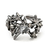 Star Zinc Alloy Open Cuff Ring RJEW-Z048-01B-04-2