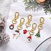 5Pcs Christmas Theme Alloy Enamel Pendant Decoration HJEW-JM02274-2