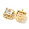 Brass Pave Clear Cubic Zirconia Connector Charms KK-P275-43G-2