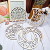 Wooden Moon Phase Decor Wall Decorations Set AJEW-WH0258-790C-3