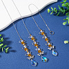 3Pcs Leaf Glass Hanging Suncatchers HJEW-TADJ0015-4