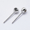 Anti-Tarnish Rhodium Plated 925 Sterling Silver Ear Stud Findings STER-I014-23P-3