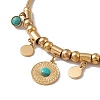 Synthetic Turquoise Charm Bracelet with Round Snake Chains BJEW-P284-03B-G-2