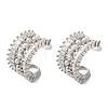 Brass Micro Pave Clear Cubic Zirconia Cuff Earrings EJEW-B057-02P-1