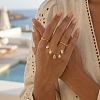 304 Stainless Steel Micro Pave Cubic Zirconia Stackable Rings RJEW-K319-01G-2