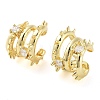 Brass Micro Pave Cubic Zirconia Cuff Earrings for Women EJEW-D086-11G-1
