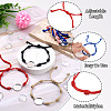 10Pcs 5 Colors DIY Blank Dome Braided Nylon Threads Adjustable Link Bracelet Makings Kits AJEW-TA00026-4
