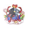 Christmas Cat Shape Acrylic Pendant Decoration HJEW-E007-01G-02-4