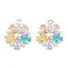 Brass Pave Colorful Cubic Zirconia Charms CU-CBA804C-07P-1