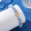 Round Natural Dyed Blue Lace Agate Beads Stretch Bracelets BJEW-JB13666-2