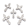 Tarnish Resistant 304 Stainless Steel Pendants Rhinestone/Cabochon Setting STAS-E445-18-1