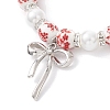 Brass Bowknot Charm Bracelets BJEW-JB12905-02-3