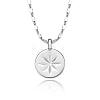 Vintage S925 Silver Eight-pointed Star Coin Pendant Necklace MV8352-1-1