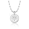 Anti-Tarnish Vintage S925 Silver Eight-pointed Star Coin Pendant Necklace MV8352-1-1