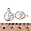 Electroplated Natural Keshi Pearl Flat Round Pendants PEAR-S018-02C-01B-3