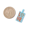 Beaded Rectangle with Word Love Charms PALLOY-MZ01086-02-2