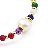 Adjustable Natural Pearl & Glass & Brass Braided Beaded Bracelet for Women BJEW-O187-05-2