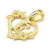 Heart Brass Pendants KK-I714-04G-E-2