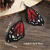 Bohemian Style Green Butterfly Wing Glass Bead Handmade Dangle Earrings TT3969-5