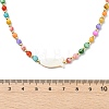 Ocean Natural Sea Shell Fish and Dyed Round Natural Freshwater Shell Beaded Necklaces for Women NJEW-JN06167-4