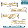 8Pcs 4 Styles Rack Plating Brass Clear Cubic Zirconia Watch Band Clasps KK-BC0009-76G-2