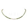 Gradient Color Gemstone & Natural Cultured Freshwater Pearl Beaded Necklaces NJEW-JN06316-01-4