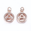 Brass Micro Pave Cubic Zirconia Pendants ZIRC-G120-A-RG-RS-2