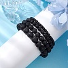 4Pcs Round Natural Lava Rock Beads Stretch Bracelets BJEW-JB10965-3