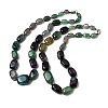 Dyed Natural Agate Cuboid Graduated Beaded Necklaces with Alloy Clasps NJEW-C113-01F-4