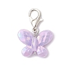 Opaque Acrylic Imitation Pearl Butterfly Pendant Decorations HJEW-JM03920-02-4
