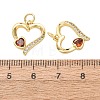 Valentine's Day Brass Micro Pave Orange Cubic Zirconia Pendants CU-E003-17G-C-3