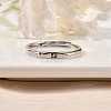 Rhodium Plated 925 Sterling Silver Adjustable Rings RJEW-S397-01P-04-2