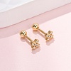 Cross 925 Sterling Silver Micro Pave Clear Cubic Zirconia Stud Earrings EJEW-K317-11G-1