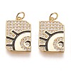 Brass Cubic Zirconia Pendants ZIRC-L098-004G-1