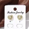 Brass Micro Pave Clear Cubic Zirconia Stud Earrings EJEW-P303-02A-G-3