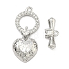 Brass Micro Pave Clear Cubic Zirconia Toggle Clasps KK-F934-05P-2