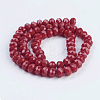 Opaque Solid Color Crystal Glass Rondelle Beads Strands EGLA-F047A-10-2