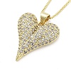 Brass Micro Pave Clear Cubic Zirconia Pendant Necklaces NJEW-B101-01G-03-1
