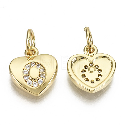 Brass Micro Pave Clear Cubic Zirconia Charms KK-N227-34O-NF-1