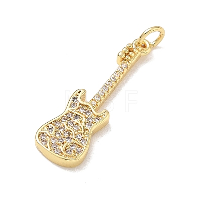 Brass Micro Pave Clear Cubic Zirconia Pendants KK-D289-01G-08-1
