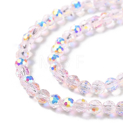 Transparent Electroplate Glass Beads Strands GLAA-Q099-B01-07-1
