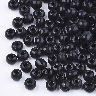 Baking Paint Glass Seed Beads SEED-Q025-5mm-M07-1