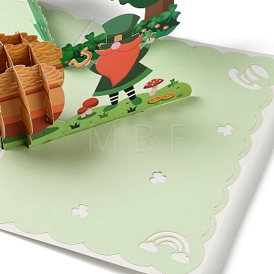 Rectangle 3D Pop Up Paper Greeting Card AJEW-F065-01-1