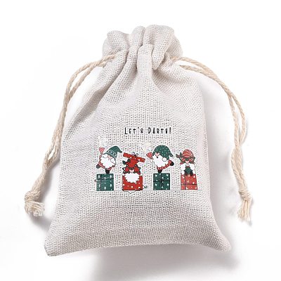 Christmas Cotton Cloth Storage Pouches ABAG-M004-02O-1