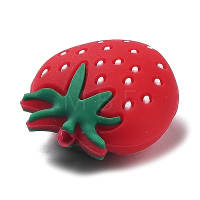 Strawberry Food Grade Eco-Friendly Silicone Focal Beads SIL-K003-01A-1
